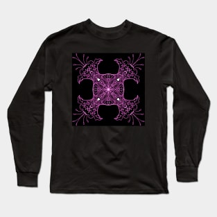 Pink Flower Design Long Sleeve T-Shirt